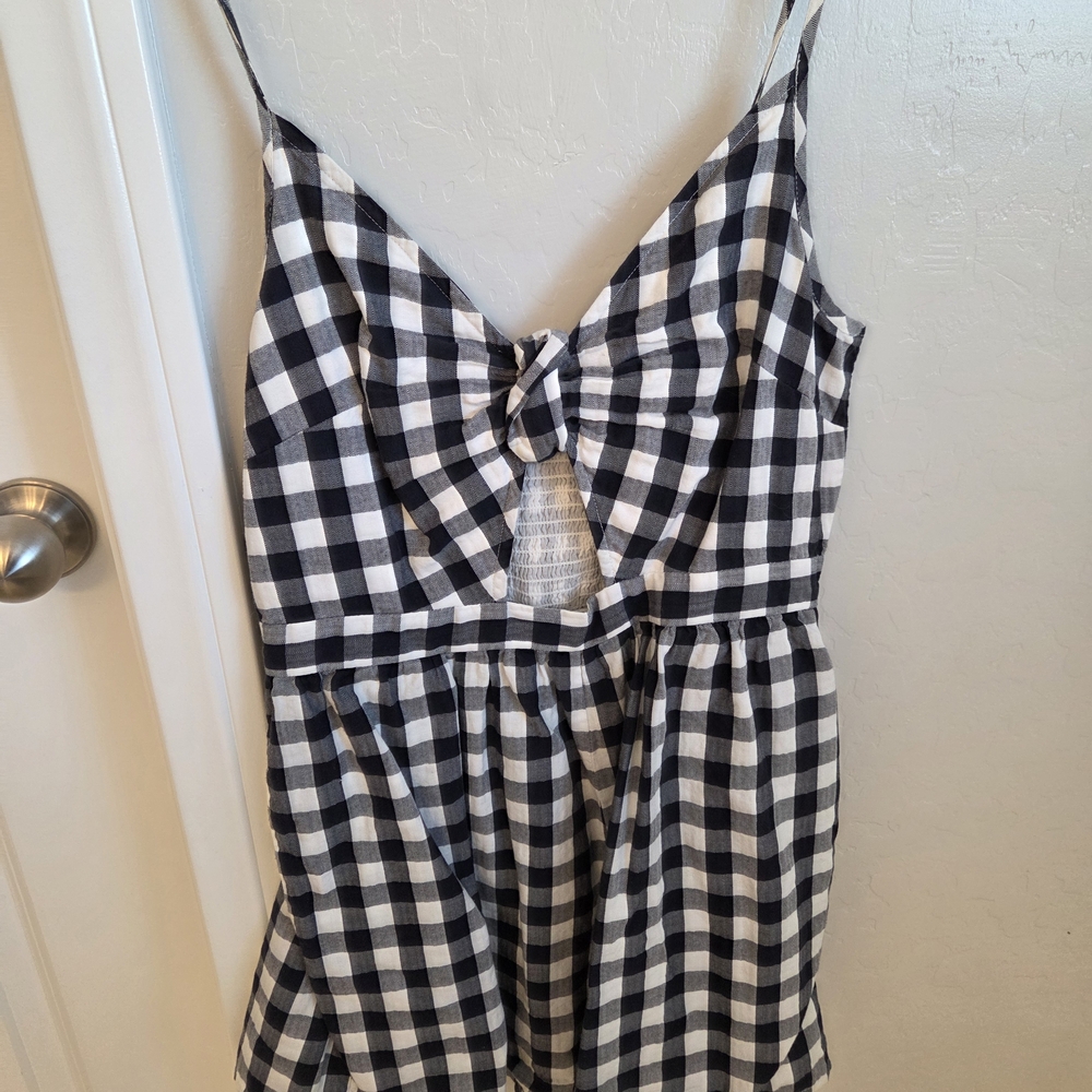 Black and White Checkered Romper